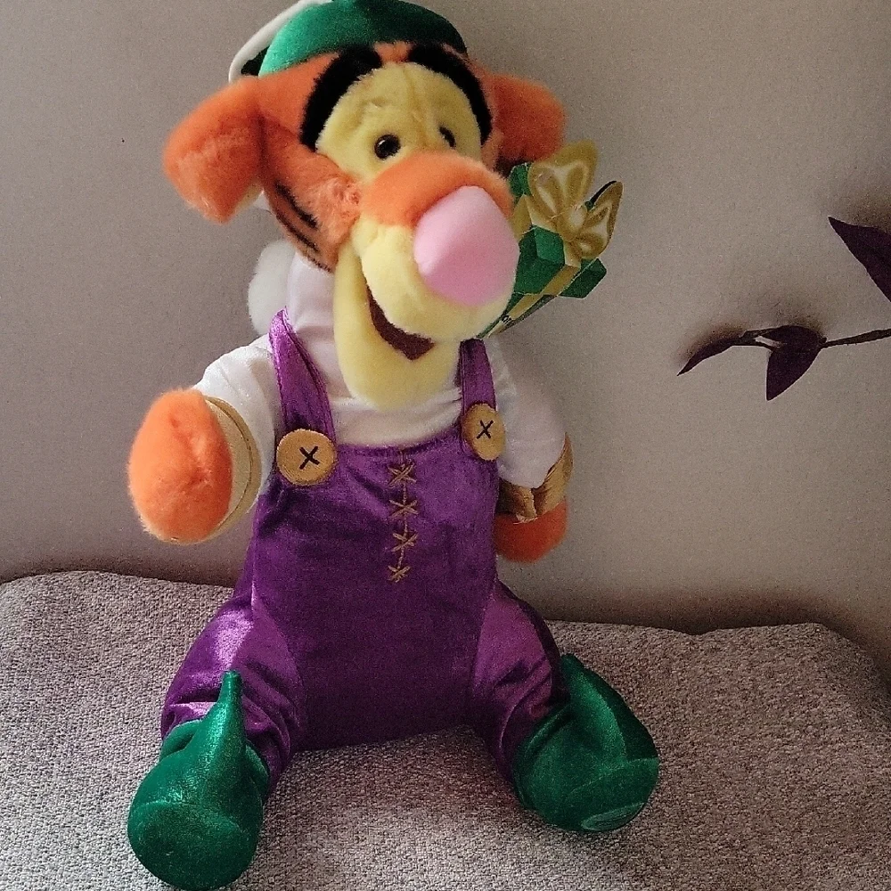Disney Vintage Tigger Plush Toy - Orange, Purple, Green